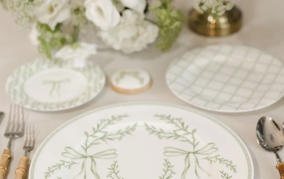 Elegant table set with The Plate Company dinnerware