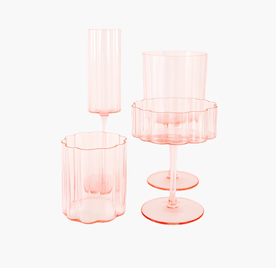 Scalloped Glass - Blush rental product reference