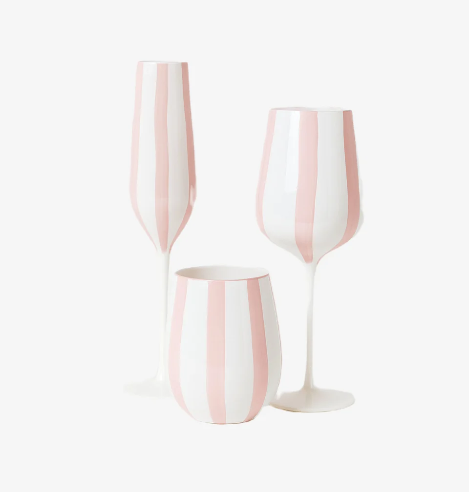 Stripy Stripe - Pink glassware