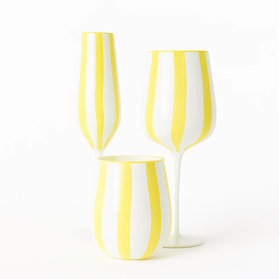 Stripy Stripe - Yellow glassware